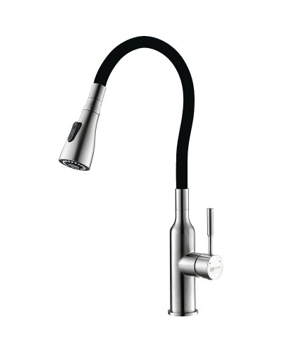 Смеситель для кухни Lemark Expert LM5082S-Black Хром матовый Черный