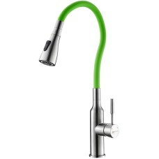 Смеситель для кухни Lemark Expert LM5082S-Green Хром матовый Зеленый