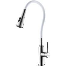 Смеситель для кухни Lemark Expert LM5082S-White Хром матовый Белый