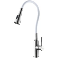 Смеситель для кухни Lemark Expert LM5082S-White Хром матовый Белый