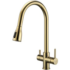 Смеситель для кухни Paulmark Lange La214212-G Золото