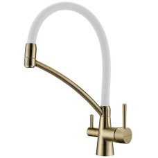 Смеситель для кухни Paulmark Siegen Si213111-BRw Бронза Белый