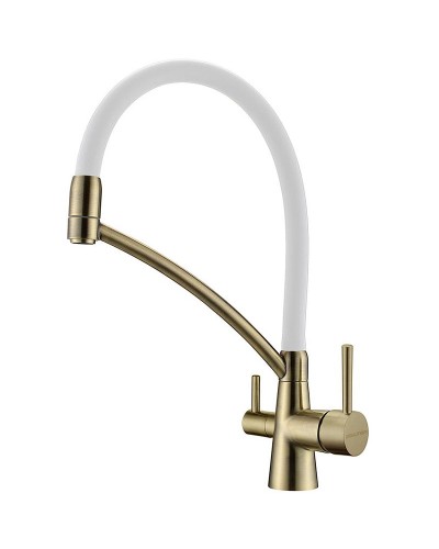 Смеситель для кухни Paulmark Siegen Si213111-BRw Бронза Белый