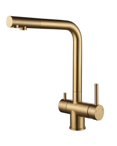 Смеситель для кухни Paulmark Skalen Sk213020-BG Брашированное золото
