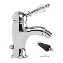 Смеситель для биде с донным клапаном хром, ручка Swarovski Nero Cezares Vintage VINTAGE-BSM1-01-Sw-N
