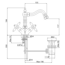 Смеситель для биде бронза Cezares Atlantis-Nostalgia ATLANTIS-NOSTALGIA-BS2-02
