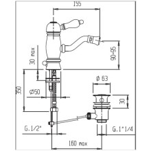 Смеситель для биде хром Cezares Venezia VENEZIA-BSM1-01-Bi