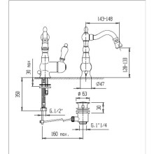 Смеситель для биде бронза Cezares Venezia VENEZIA-BSM2-02-Bi