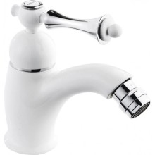 Смеситель для биде с донным клапаном bianco lucido/cromo, ручка bianco lucido/cromo Cezares Margot MARGOT-BSM1-BLC