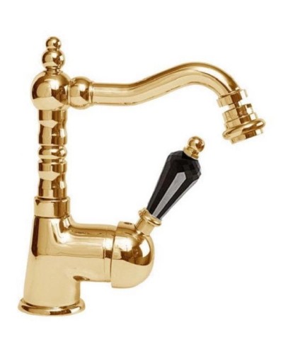 Смеситель для биде с донным клапаном золото 24 карат, ручка Swarovski Nero Cezares Vintage VINTAGE-BSM2-03/24-Sw-N