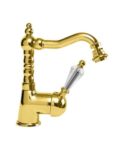 Смеситель для биде с донным клапаном золото 24 карат, ручка Swarovski Cezares Vintage VINTAGE-BSM2-03/24-Sw