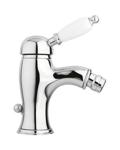 Смеситель для биде хром, ручка белая Cezares Elite ELITE-BSM1-01-Bi