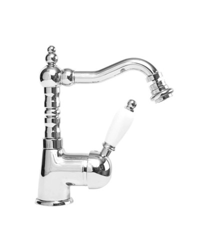 Смеситель для биде хром, ручка белая Cezares Elite ELITE-BSM2-01-Bi