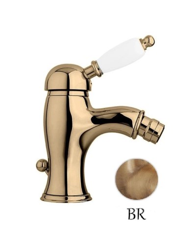 Смеситель для биде бронза, ручка белая Cezares Elite ELITE-BSM1-02-Bi