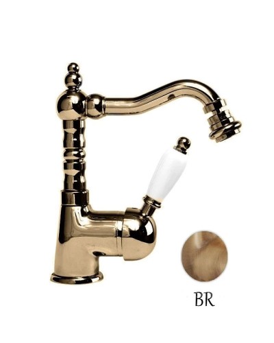 Смеситель для биде бронза, ручка белая Cezares Elite ELITE-BSM2-02-Bi