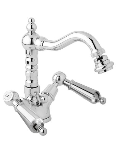 Смеситель для биде с донным клапаном хром, ручки металл Cezares First FIRST-BS2-01-M