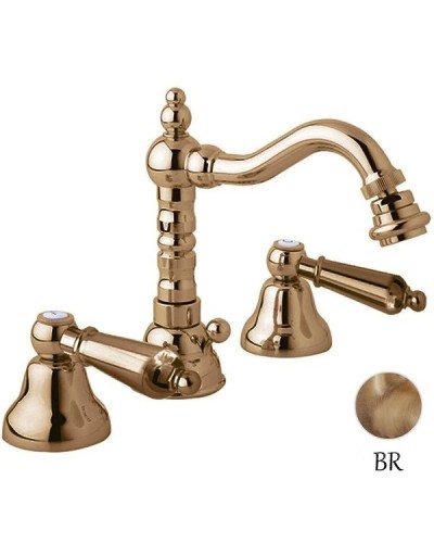 Смеситель для биде с донным клапаном бронза, ручки металл Cezares First FIRST-BBS2-02-M