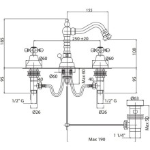 Смеситель для биде хром Cezares Lord LORD-BBS2-01