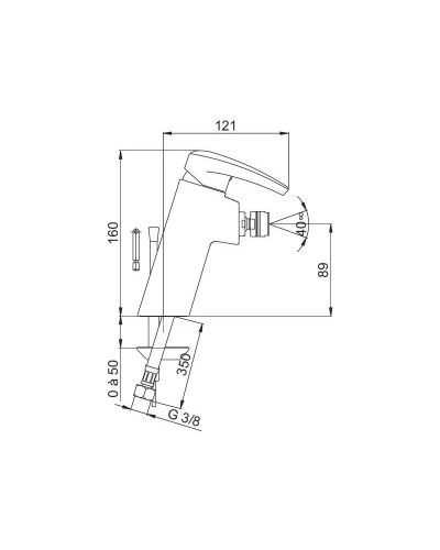 Смеситель для биде с донным клапаном Jacob Delafon Panache E73240-CP