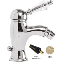 Смеситель для биде с донным клапаном золото 24 карат, ручка Swarovski Nero Cezares Vintage VINTAGE-BSM1-03/24-Sw-N