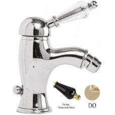 Смеситель для биде с донным клапаном золото 24 карат, ручка Swarovski Nero Cezares Vintage VINTAGE-BSM1-03/24-Sw-N