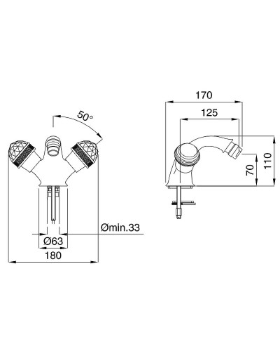 Смеситель для биде Migliore Axo 18483 Хром