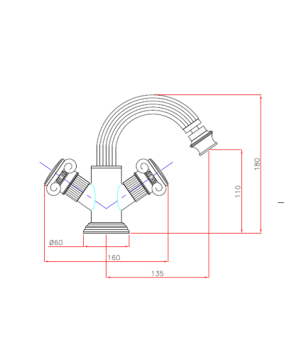 Смеситель на биде Cezares OLIMP-BS2-03/24-Sw