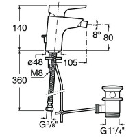 Смеситель для биде Roca Atlas 5A6090C0M Хром