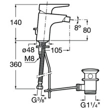 Смеситель для биде Roca Atlas 5A6090C0M Хром