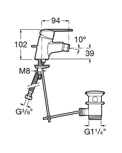 Смеситель для биде Roca Victoria 5A6N25C0M Хром