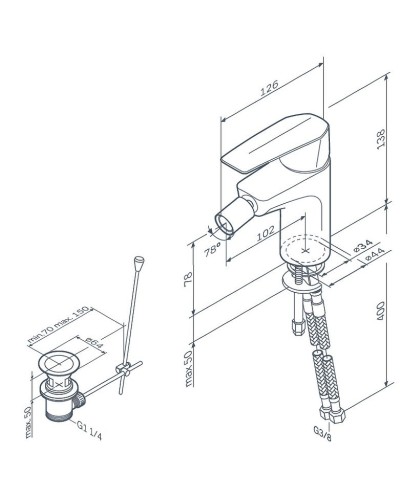 Смеситель для биде AM.PM Gem F90A83100 Хром