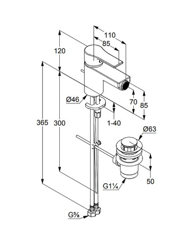 Смеситель для биде Kludi Zenta SL 485300565 Хром