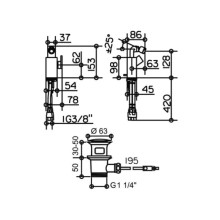 Смеситель для биде с донным клапаном KEUCO Edition 300 53009010001