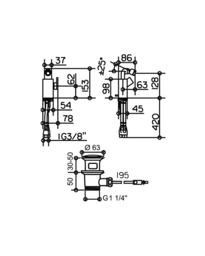 Смеситель для биде с донным клапаном KEUCO Edition 300 53009010001