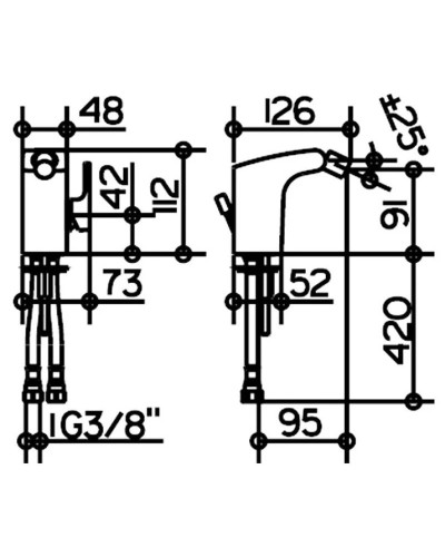 Смеситель для биде с донным клапаном KEUCO Elegance New 51609010000