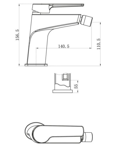 Смеситель для биде без донного клапана BelBagno Loren LOR-BD-CRM
