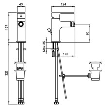 Смеситель для биде с донным клапаном Vitra Q-Line A40777EXP