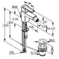 Смеситель для биде с донным клапаном Kludi Q-Beo 502160575
