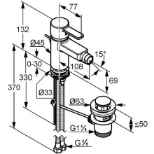 Смеситель для биде с донным клапаном Kludi Zenta 385308675