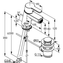 Смеситель для биде с донным клапаном Kludi Logo Neo 375330575