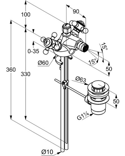 Смеситель для биде Kludi Adlon 512110520 Хром