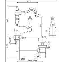 Смеситель для биде Cezares Margot MARGOT-BSM2-01-Bi Хром
