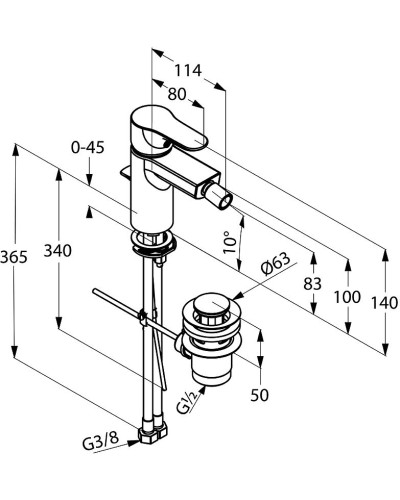 Смеситель для биде Kludi Objekta 324160575 Хром