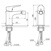 Смеситель для биде с донным клапаном Excellent Apomea ARAX.6003CR