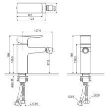 Смеситель для биде с донным клапаном Excellent Platania ARAX.7003CR