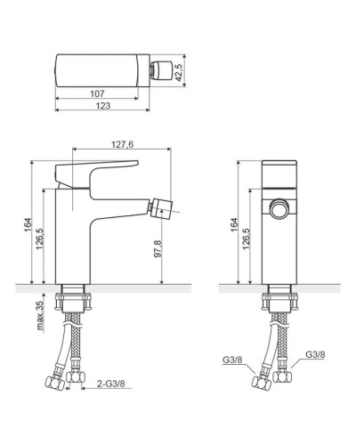 Смеситель для биде с донным клапаном Excellent Platania ARAX.7003CR