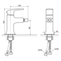 Смеситель для биде с донным клапаном Excellent Athena ARAX.8503CR