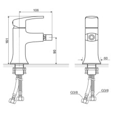 Смеситель для биде с донным клапаном Excellent Athena ARAX.8503CR