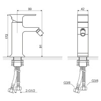 Смеситель для биде с донным клапаном Excellent Roma ARAX.8103CR