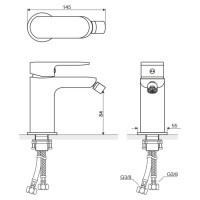 Смеситель для биде с донным клапаном Excellent Calm ARAC.5003CR